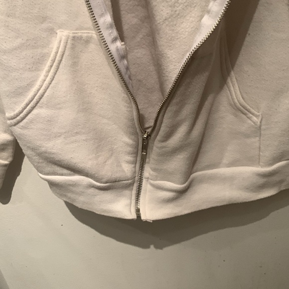 Pearly White American Apparel White Full Zip Hoodie 50/50 Cotton Blend SZ Medium - Picture 4 of 11